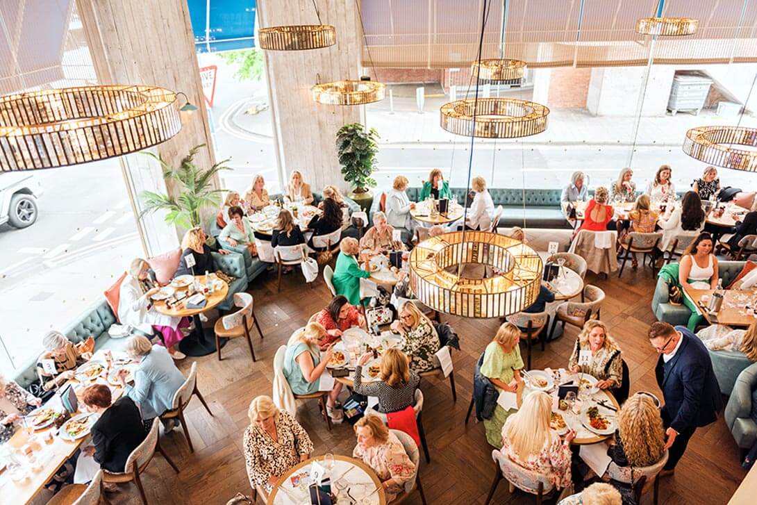 Elegant wedding celebration table set for a Mediterranean wedding reception